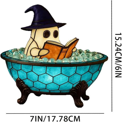Cute Ghost Bubble Bath Lamp Light Up Ghost Halloween Table Decorations Shelf
