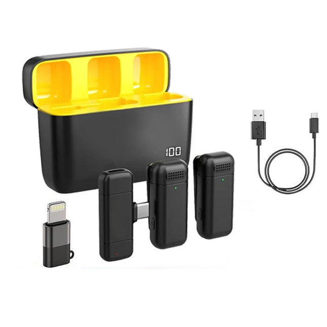 2Mic Wireless Lavalier Microphone For Phone Android iPhone iPad Vlog Live Stream