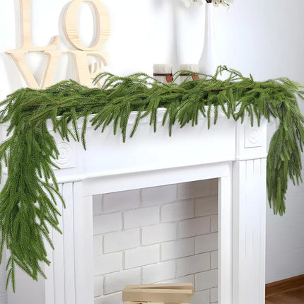 Christmas Norfolk 6 Ft Pine Garland Greenery Garland for Home Decor Fireplace