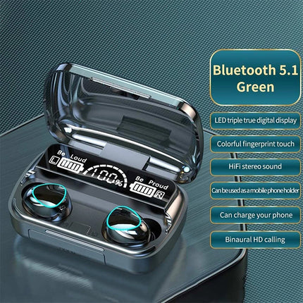 Bluetooth 5.1 Wireless Earbuds Waterproof LED Display Earphones