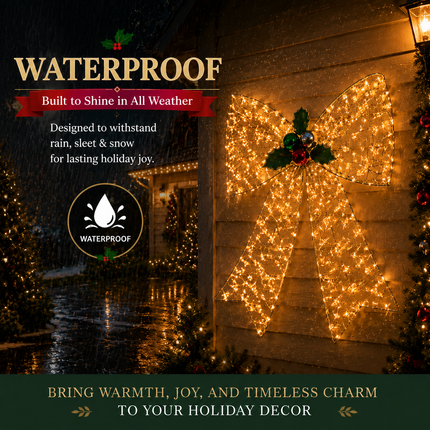 Light Up Your Christmas with a Stunning LED Bow Light – Festive Decoration for Doors, Windows & Outdoor Spaces