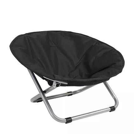 Folding Pet Bed Chair Portable Round Dog Bed Cat Bed Cushion for Pets Indoor Use (Black)