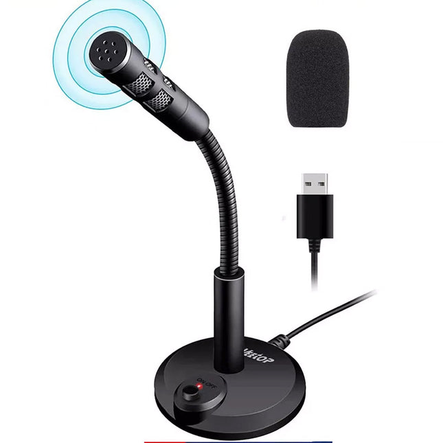 Desktop Mini USB Stand Microphone Mic For Desktop Laptop PC Computer 360°