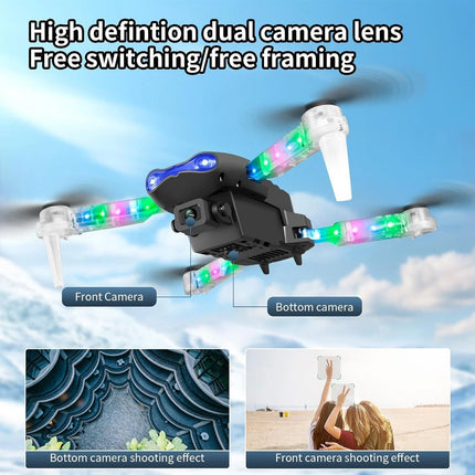 Drone with 2 Camera WiFi Foldable Quadcopter Live Video Drone RC Aircrafts Toys