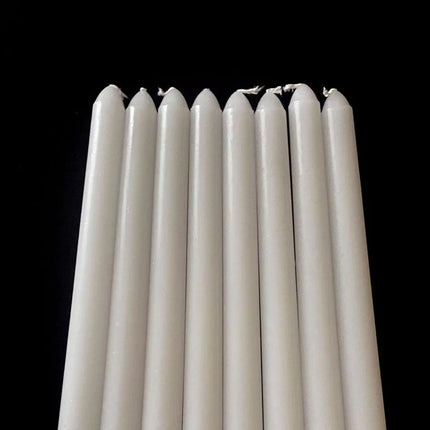 16pk Tapered Dinner Candles 25cm Tall White Unscented Taper Wedding Candle