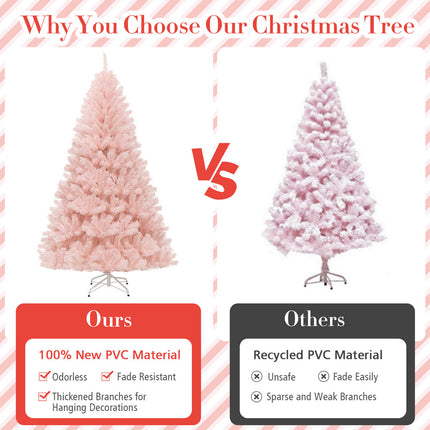 1.8M Pink Christmas Tree Decoration Xmas Trees Home Decor Metal Stand