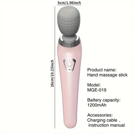 Portable Electric Massage Stick - USB Charging, Full Body Vibration Massager Gun White