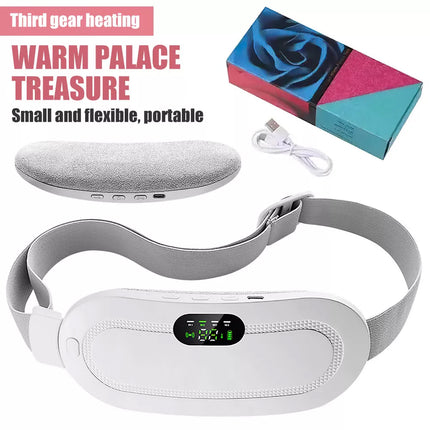 Electric Heating Pad Massage Period Pain Relieve Therapy Menstrual Cramp Belt White