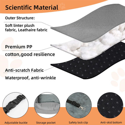 Safe Dog Car Booster Seat Belt Pet Protector Portable Travel Bed Basket Washable