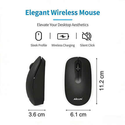Aikun Bx2510 Wireless Keyboard and Mouse Combo Set 2.4G Cordless Optical for PC