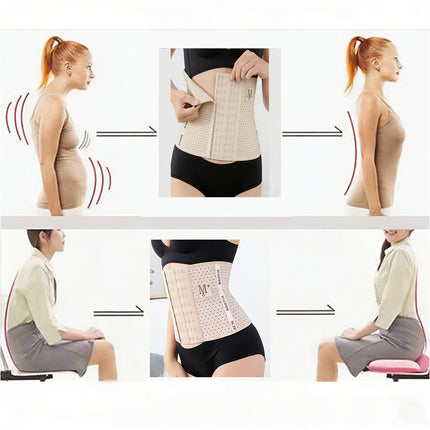 Women's Waist Trainer Cincher Tummy Girdle Belt Body Shaper Slimming Corset Wrap Beige