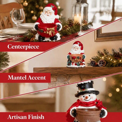 Creative Christmas Candy Bowl Figurine Funny Miniature Sculpture Prop