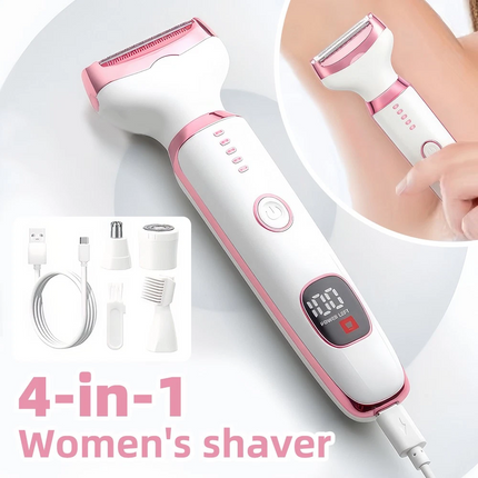 Bikini Trimmer for Women,USB Bikini Shaver,4-in-1 Electric Razors Wet & Dry
