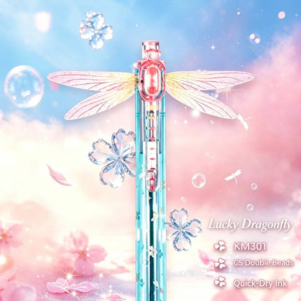Gleaming Wings Dragonfly Pen,Dragonfly Pen with Moving Wings,Cute Novelty Pen (4PCS Pink+Blue+Green+Purple)