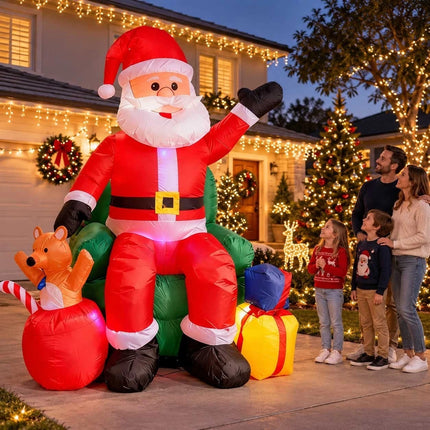 7.5FT Giant Inflatable Santa Claus Christmas Blow Up Outdoor Garden Decoration LED Light