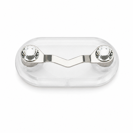 Magnetic Eyeglass Holder White Diamond Shirt Clip Accessory