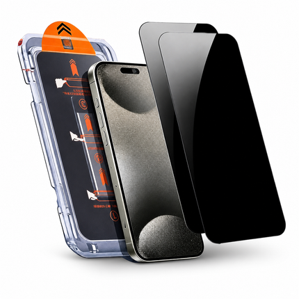 Privacy Tempered Glass Screen Protector for iPhone 15 2 Pack