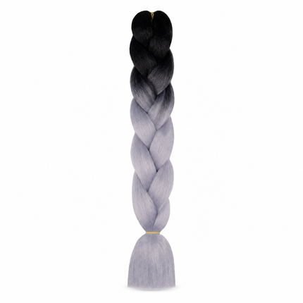 Synthetic Braiding Hair 62cm Black Silver Grey for Braid Styles