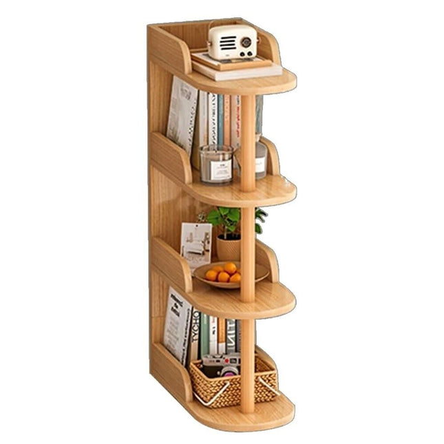 4Tier Free Standing Bookshelf Shelving Corner Shelf Storage Bedside Rack