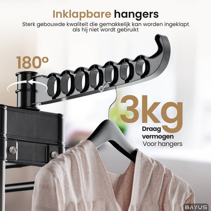 Foldable Clothes Airer Drying Rack with Wheels Laundry Drying Garment Hanging