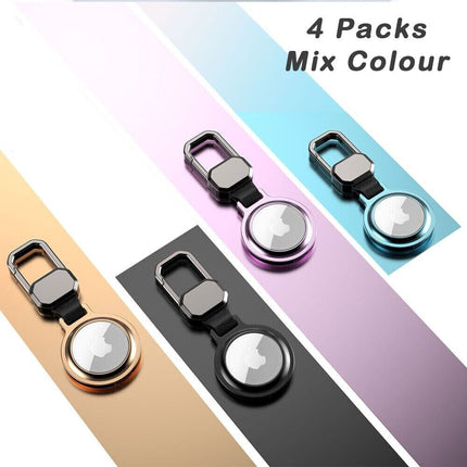 For Apple AirTag Heavy Duty Metal Magnetic Case Air Tag Shell Shockproof Cover Black