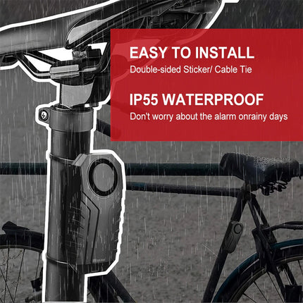 Vibration Sensing Alarm Kit for Bicycle Motorcycle with Remote Controller 113dB Sound