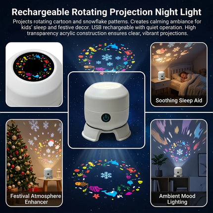 Dynamic Rotating LED Projector Night Light Projection Light  Bedroom Decor
