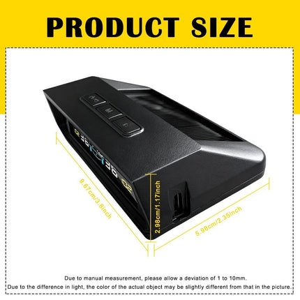 Tyre Pressure Monitor System TPMS Solar USB Car LCD Tire Alarm w/ 4 Sensors