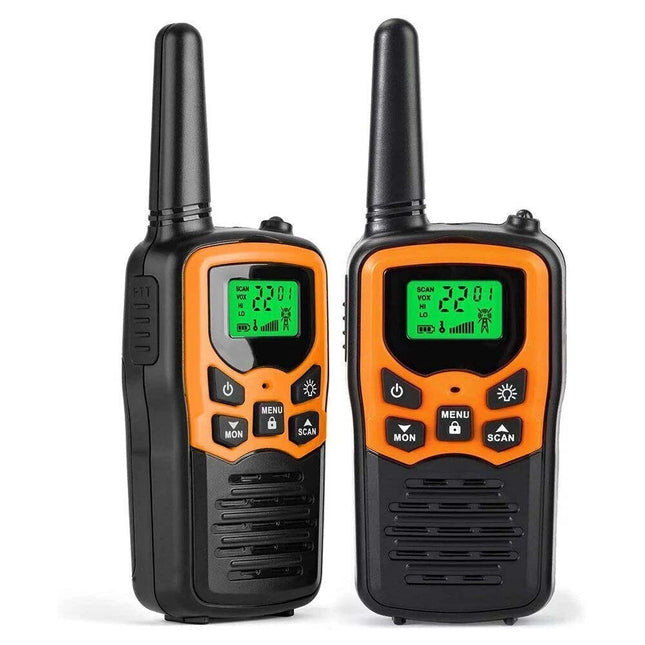 2x  Radios Transceivers 10KM Long Range Two-Way Radios w/ LED Flashlight Yellow