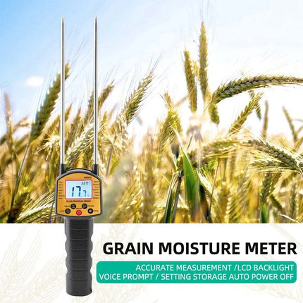 Portable Hay Grain Moisture Meter Corn Rice Bean Moisture Tester Voice Broadcast