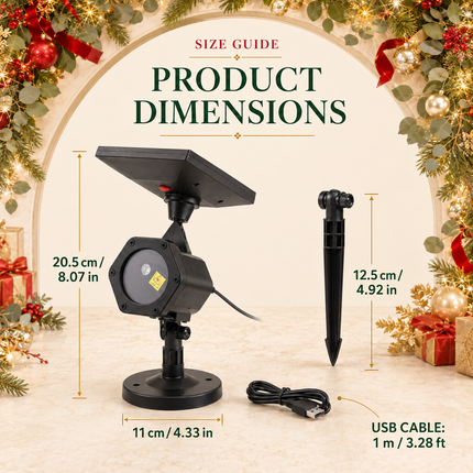 Solar & USB Outdoor Laser Projector Light 6-in-1 Starry Garden Light IP65 Waterproof