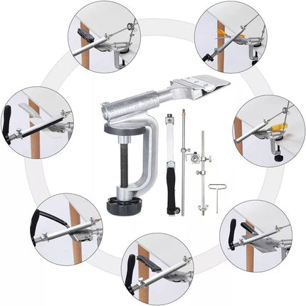 Knife Sharpener System Angle Adjustable Sharpening w/ 10 Whetstones & Gloves Set