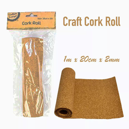 4 Rolls  Cork Roll Sheet 20CM X 1M DIY  School Project Art Board Liner