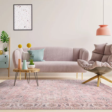 120x170CM  Deal Extra Large Rug Pink Runner Distressed Retro Washable Soft Carpet