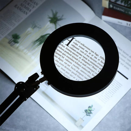 Foldable Desk Light Table Lamp with 10X Magnifying LED Reading Light