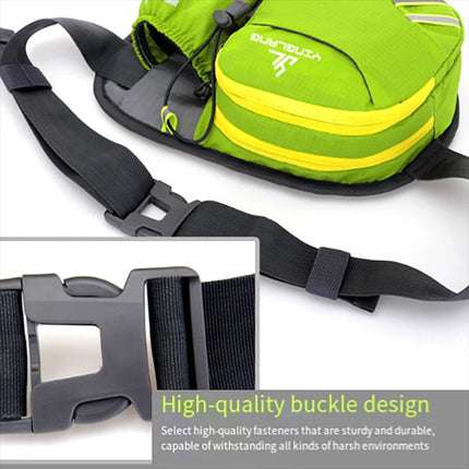 Fanny Pack Waist Bag with Water Bottle Holder Running Hiking Cycling Outdoor （Green）