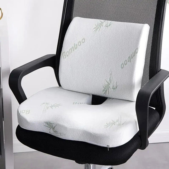 Bamboo Memory Foam Seat /Lower Back Cushion Hip Car Office Posture Coccyx Lumbar
