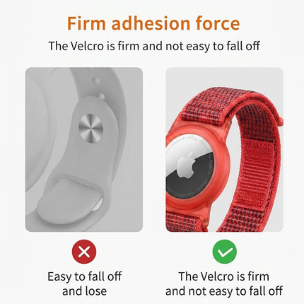 Apple AirTag Case Wristband Protective Cover Nylon Red