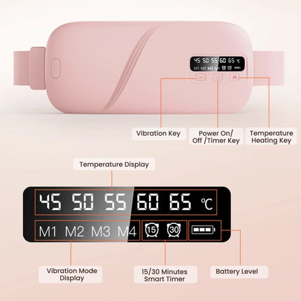 Electric Heating Menstrual Pad Waist Belt Massager For Period Pain Relief Cramps