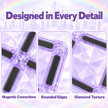 102 Pcs Diamond Magnetic Tiles Castle Building Set Construction Christmas Gift