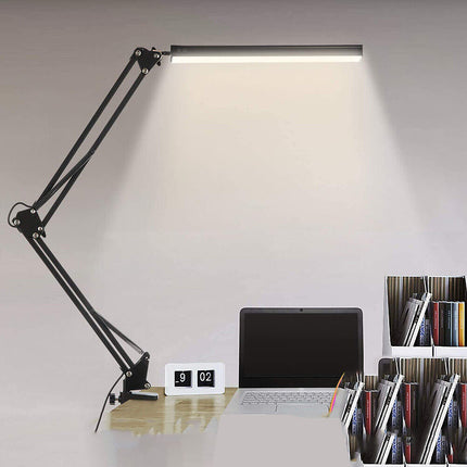 Dimmable Table Bedside Desk Lamp + Clamp Modern Architect LED Light 3 Color Mode