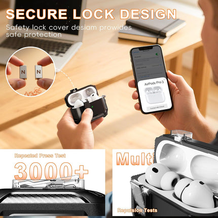 Apple Airpods Pro 3 (2025) Case Cover Heavey Duty Shockproof Protector Black