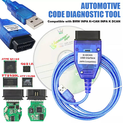 For BMW Inpa K+Dcan OBD2 Cable FTDI FT232RL Chip With Switch