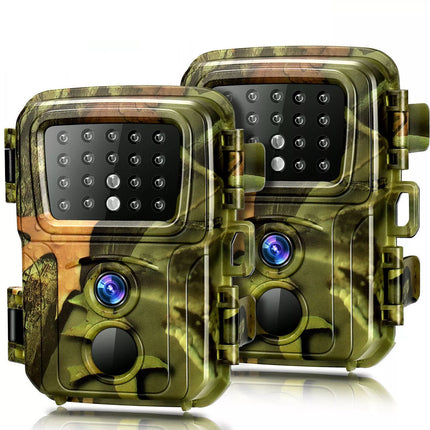 2 Pack Mini Trail Camera 24MP 1080P Wildlife Game Hunting Cam IR Night Vision