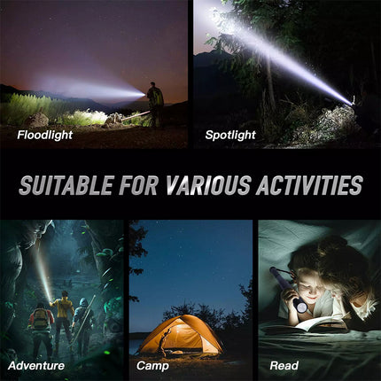 LED Flashlight Emergency Super Bright Torch Tactical Long Lamp 3 Mode Waterproof
