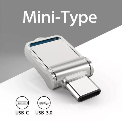 2TB Dual 2 In 1 Type C USB3.0 Mini Flash Drive Memory USB