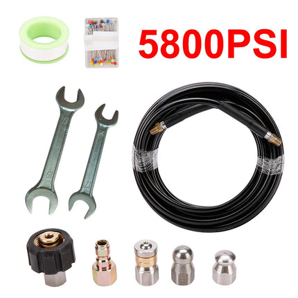 Sewer Jetter for Pressure Washer 49FT Cleaner Hose 5800PSI NPT 1/4" Hose Kit