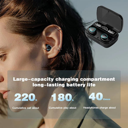 Bluetooth 5.1 Wireless Earbuds Waterproof LED Display Earphones
