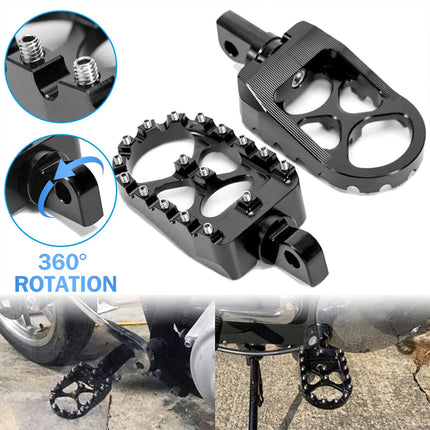 2Pcs Wide Fat Foot Pegs MX Style Footpegs Fit for Harley Dyna Sportster Bobber