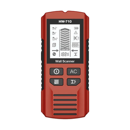 HW-710 Multi-Functional Stud Finder Wall Scanner AC Cable Wires Depth Tracker Red